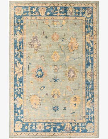 6' 6 x 9' 10 Hand Knotted Oushak Wool Rug