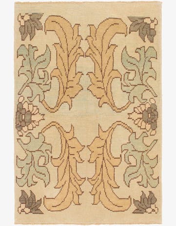 4' 2 x 6' 3 Hand Knotted Oushak Wool Rug