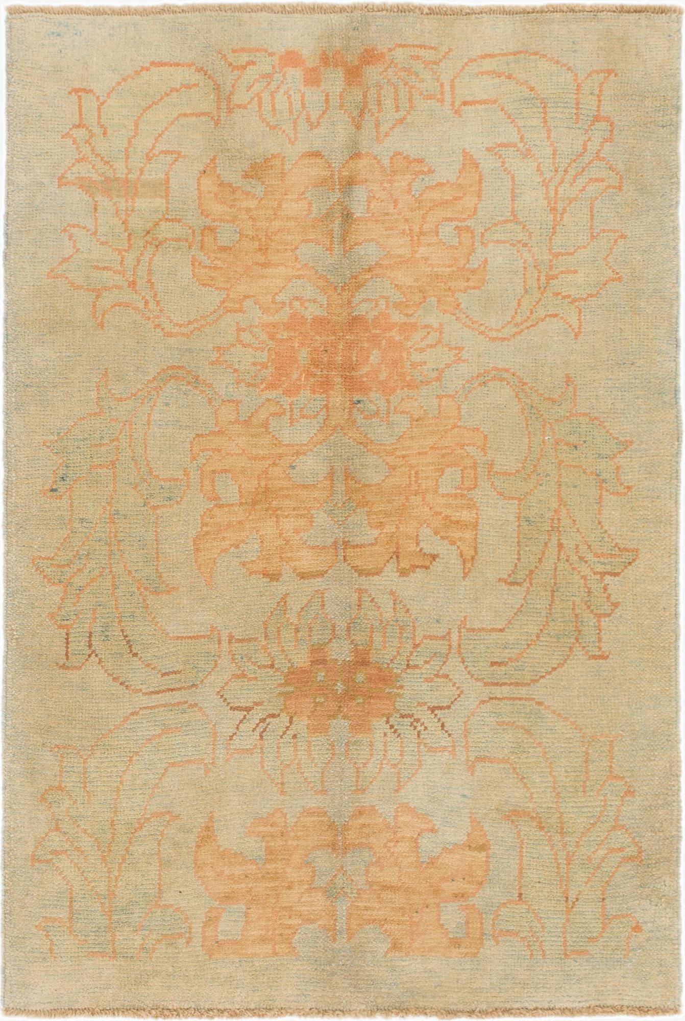 4' 4 x 6' 3  Hand Knotted Oushak Wool Rug