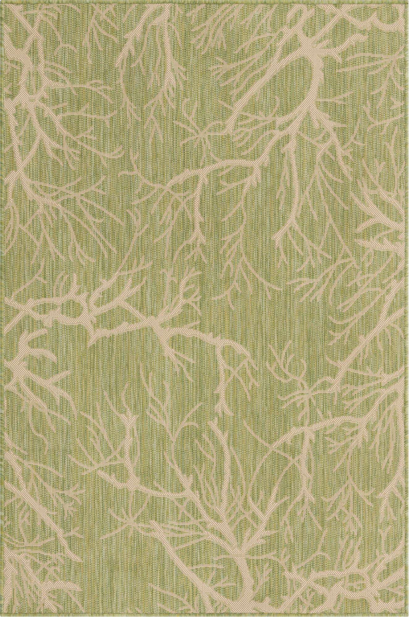 4' x 6' Easy-Clean Botanical Indoor / Outdoor Rug
