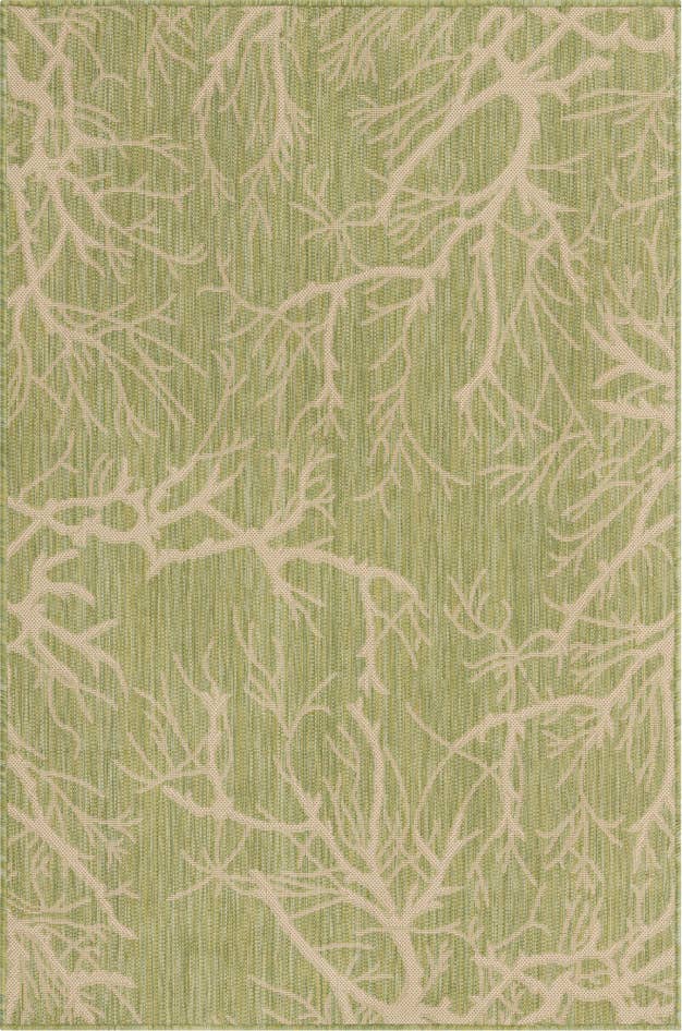 Detail image of 4' x 6' Easy-Clean Botanical Indoor / Outdoor Rug