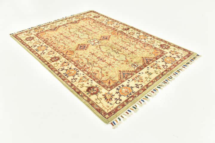 4' 2 x 5' 9 Hand Knotted Peshawar Ziegler Oriental Rug