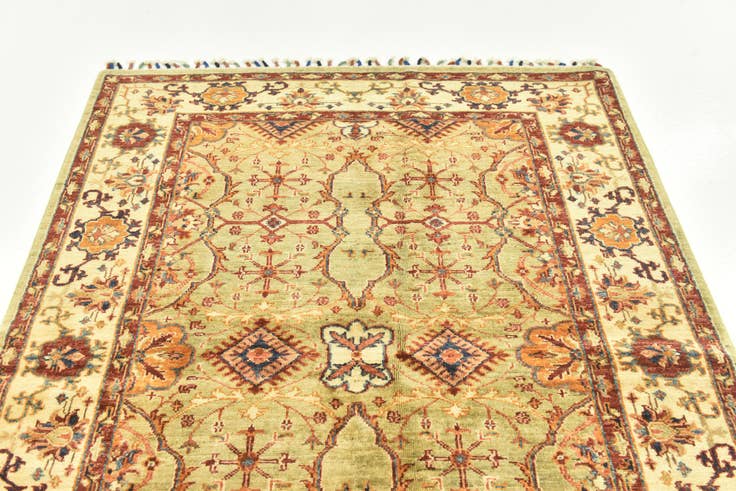 Detail image of 4' 2 x 5' 9 Hand Knotted Peshawar Ziegler Oriental Rug