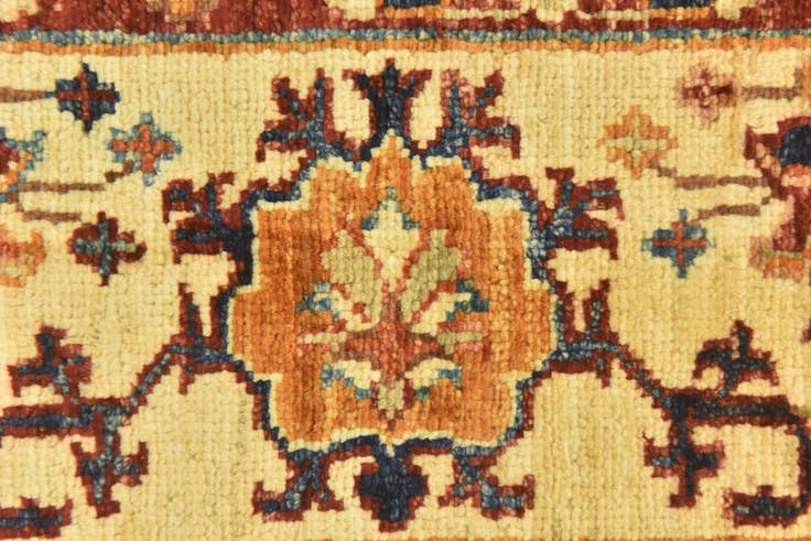 Detail image of 4' 2 x 5' 9 Hand Knotted Peshawar Ziegler Oriental Rug