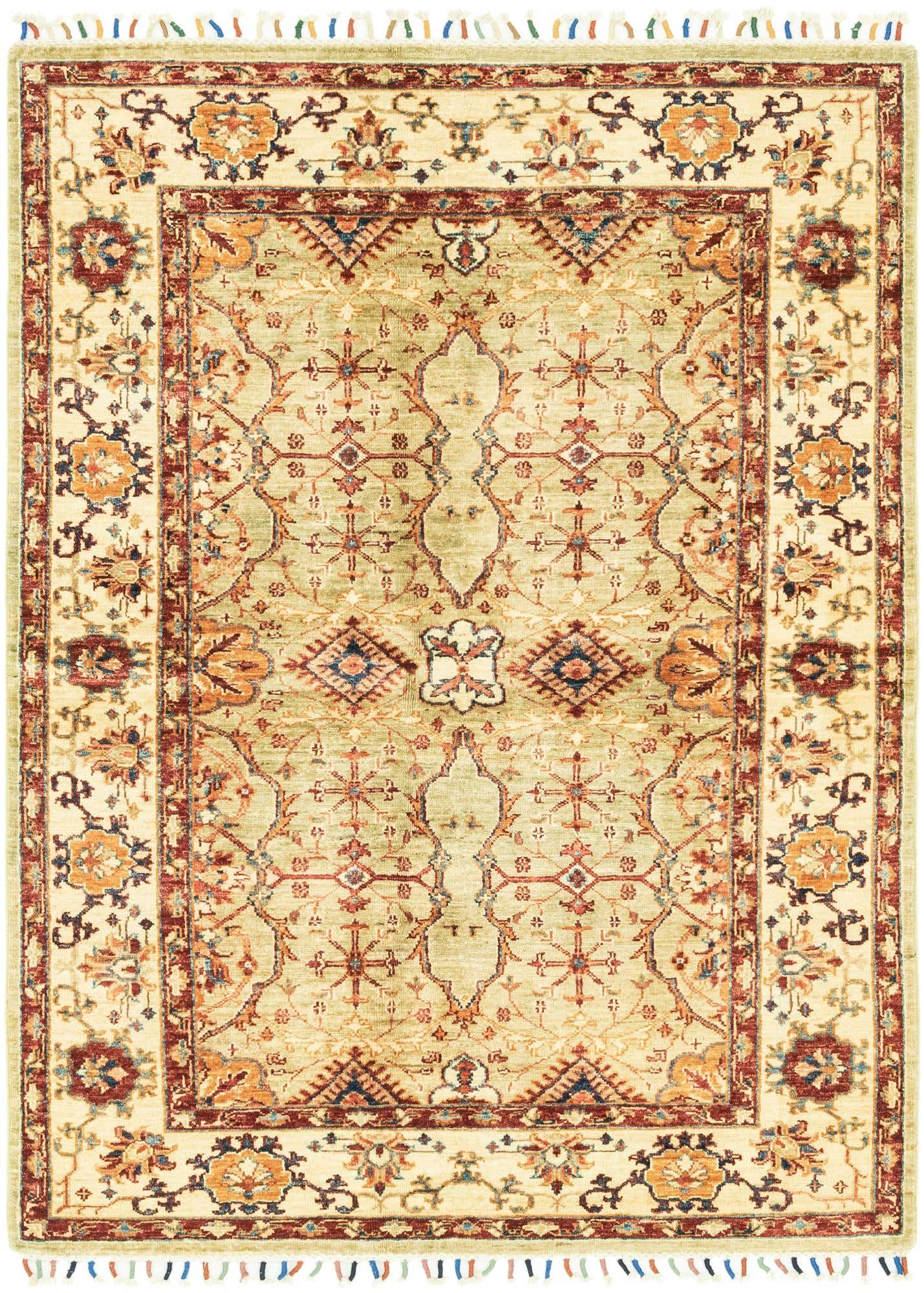 4' 2 x 5' 9 Hand Knotted Peshawar Ziegler Oriental Rug