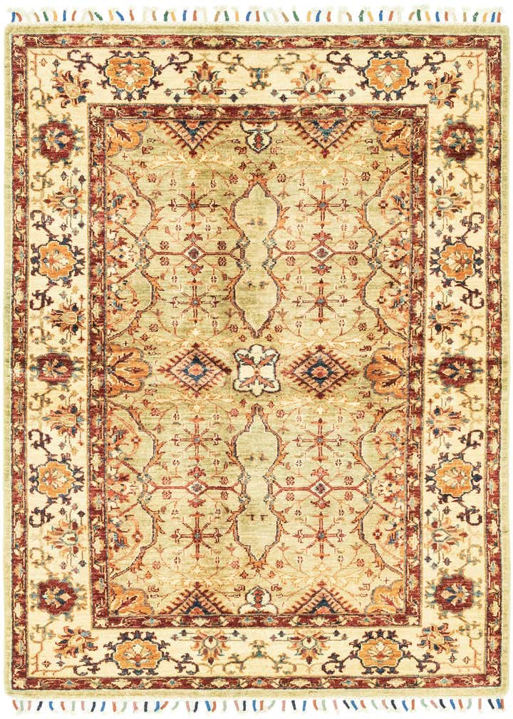 4' 2 x 5' 9 Hand Knotted Peshawar Ziegler Oriental Rug