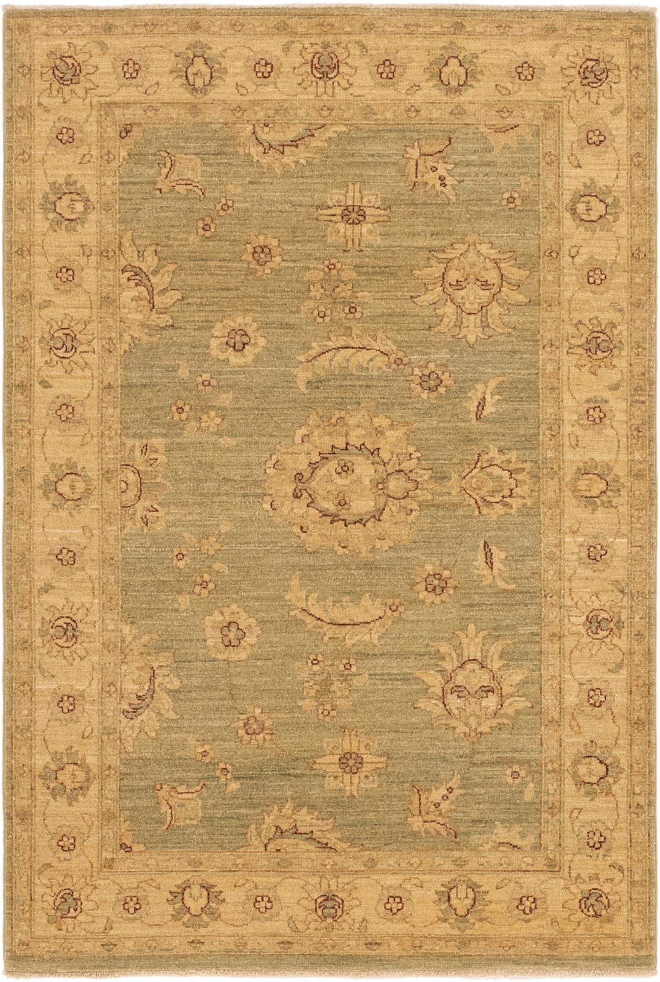 4' x 5' 9 Hand Knotted Peshawar Ziegler Rug