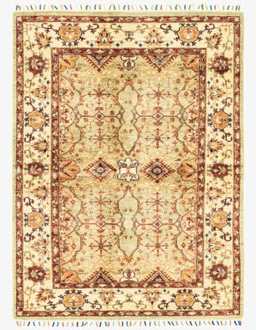 4' 2 x 5' 9 Hand Knotted Peshawar Ziegler Oriental Rug