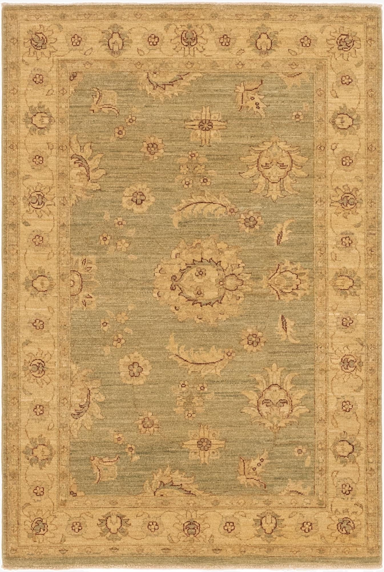 4' x 5' 9 Hand Knotted Peshawar Ziegler Rug