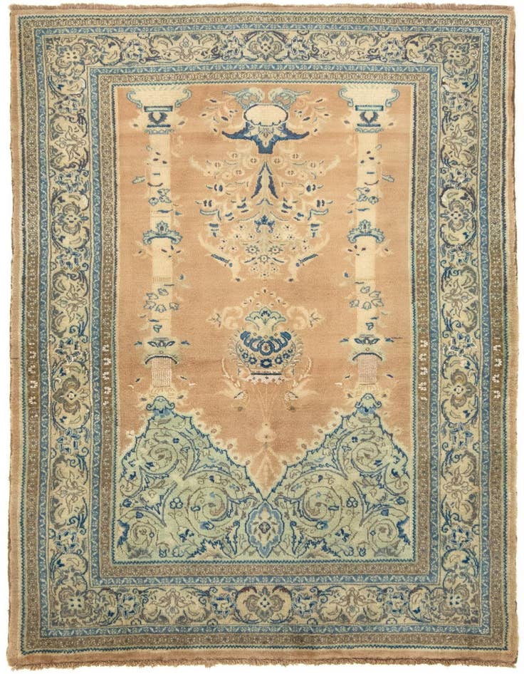 Detail image of 4' 2 x 6' 9 Hand Knotted Sarough Persian Wool Rug