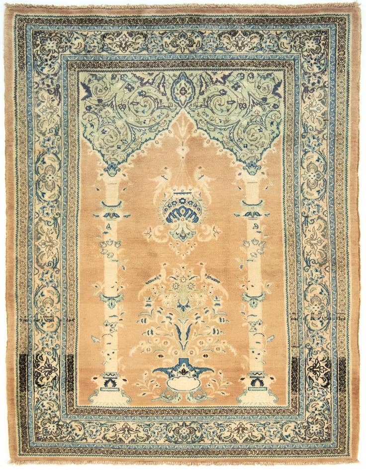 Detail image of 4' 2 x 6' 8 Hand Knotted Sarough Persian Wool Rug