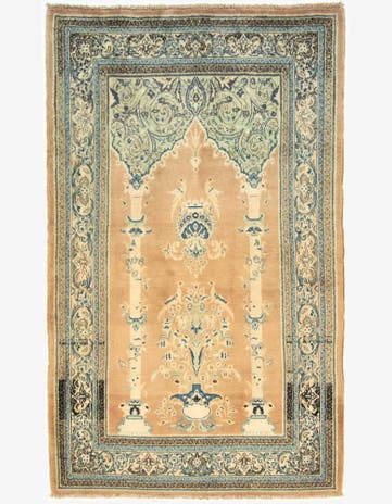 4' 2 x 6' 8 Hand Knotted Sarough Persian Wool Rug