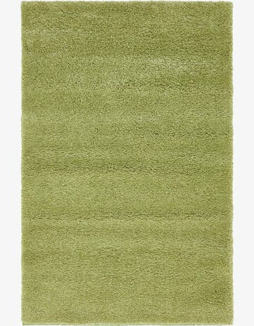 Light Green Solid Frieze Rug