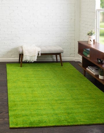 9' 10 x 13' Hand Knotted Solid Gabbeh Wool Rug