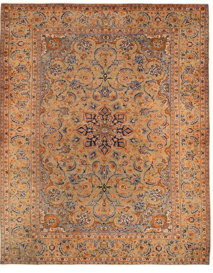 Detail image of 9' 7 x 13' 2 Hand Knotted Tabriz Persian Wool Rug