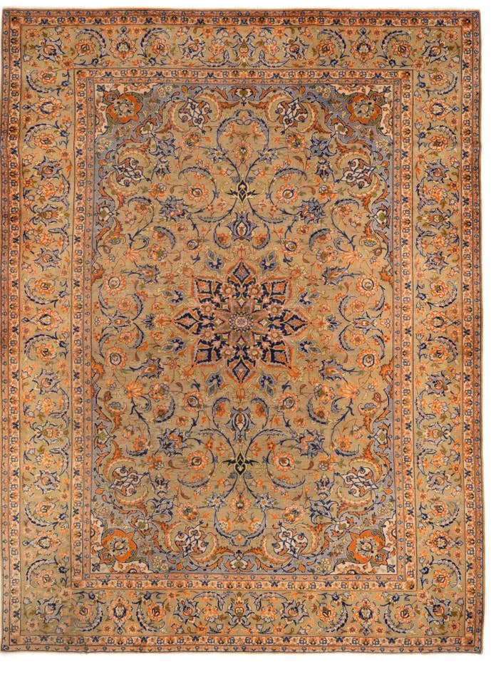 Detail image of 9' 7 x 13' 2 Hand Knotted Tabriz Persian Wool Rug