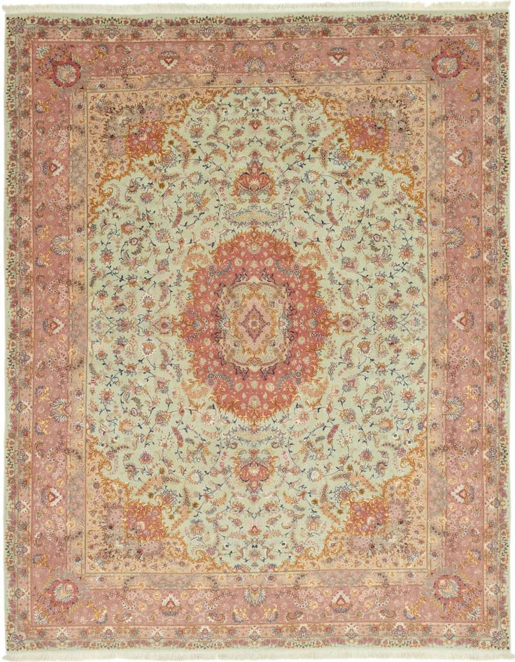 Detail image of 9' 10 x 13' Hand Knotted Tabriz Persian Rug
