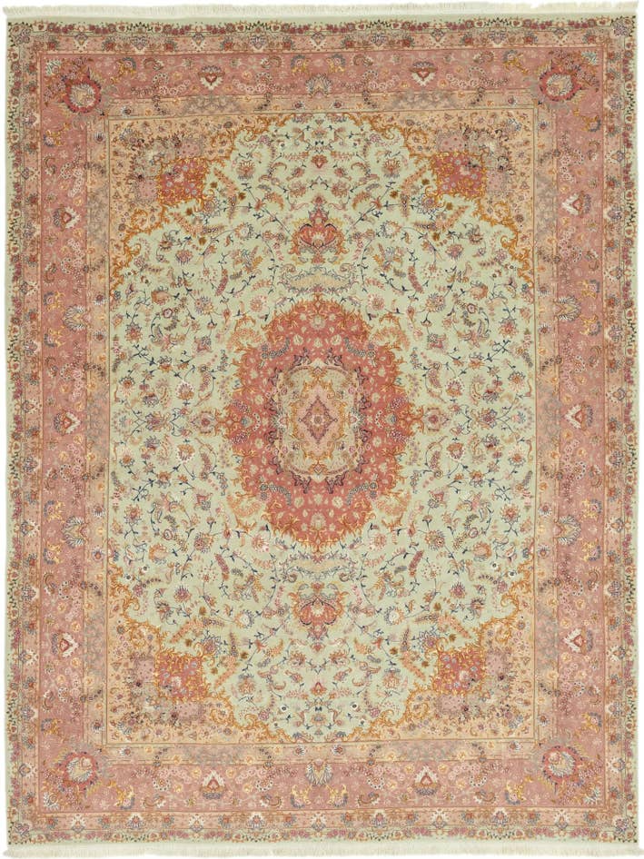 Detail image of 9' 10 x 13' Hand Knotted Tabriz Persian Rug
