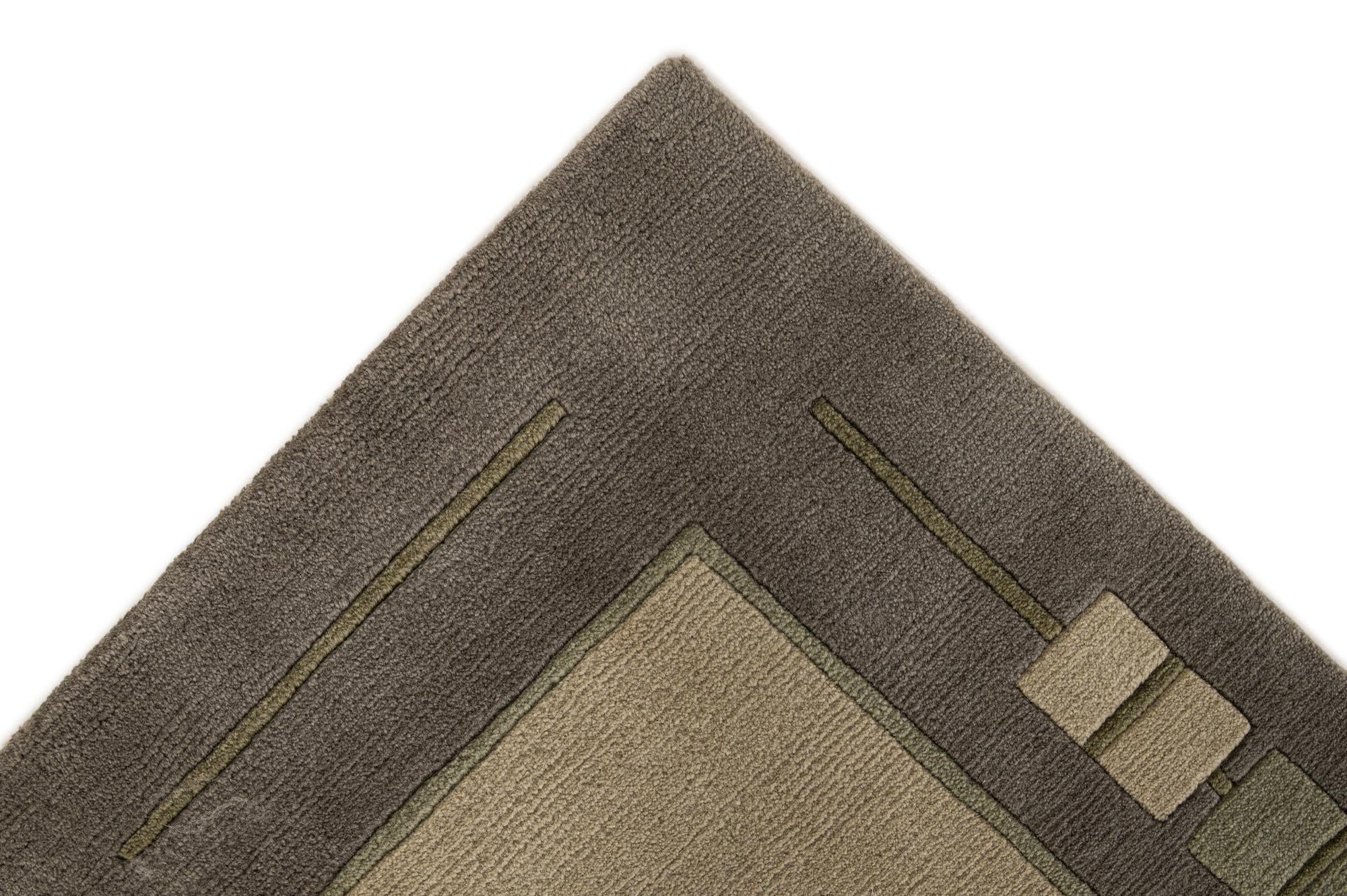 6' 7 x 8' 2 Hand Knotted Tibet Wool Rug