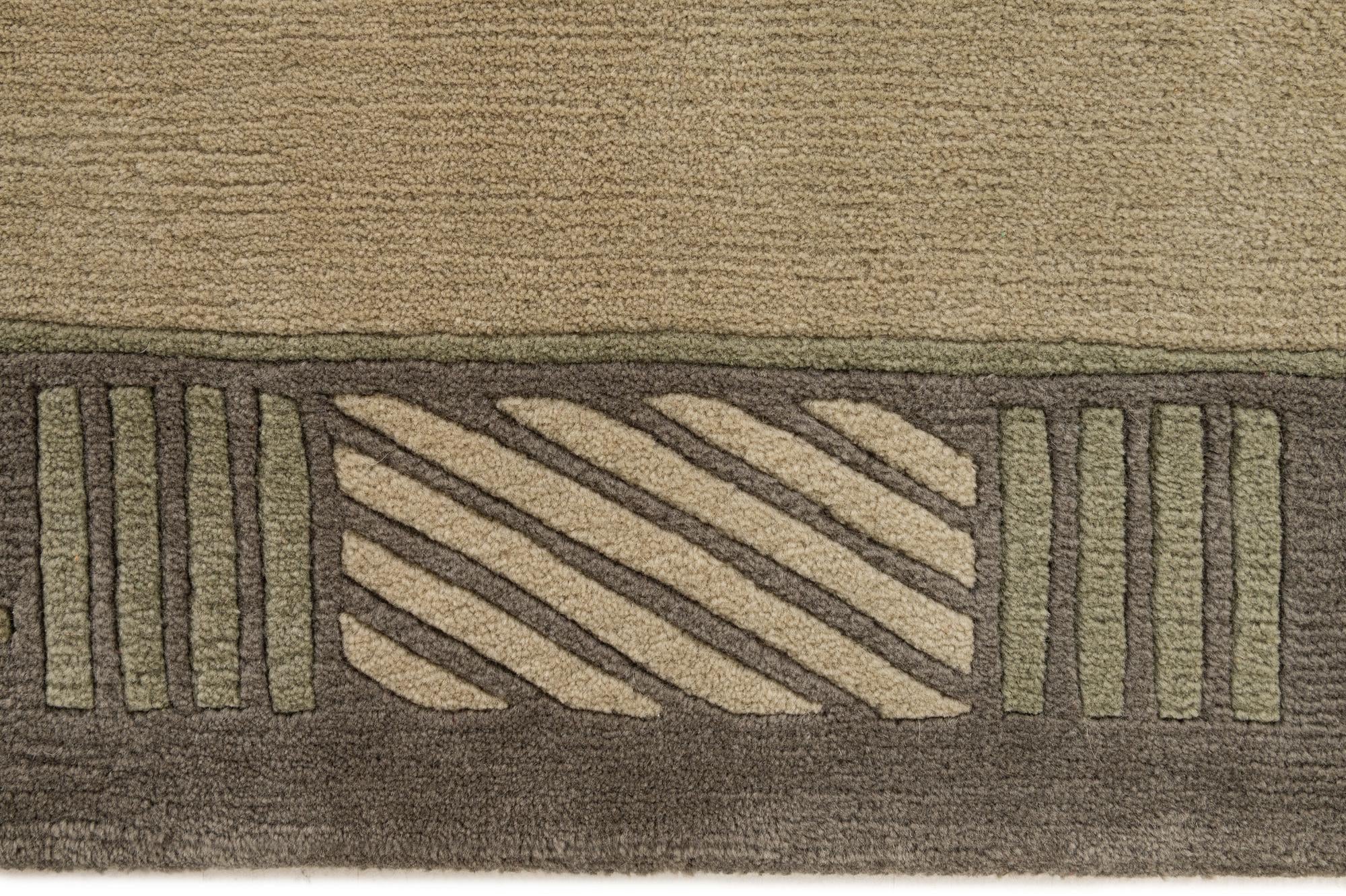 6' 7 x 8' 2 Hand Knotted Tibet Wool Rug