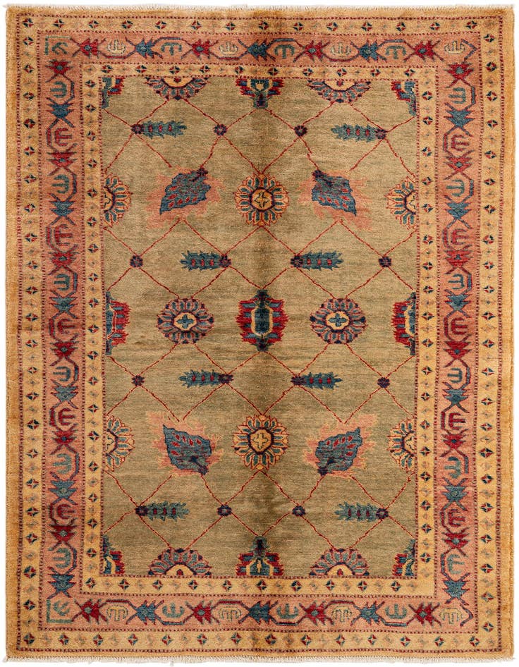 Detail image of 5' 1 x 7' 8 Hand Knotted Ziegler Wool Rug