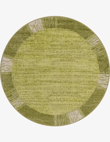 Light Green Angelica Round Rug