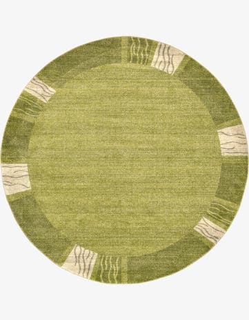 Light Green Angelica Round Rug
