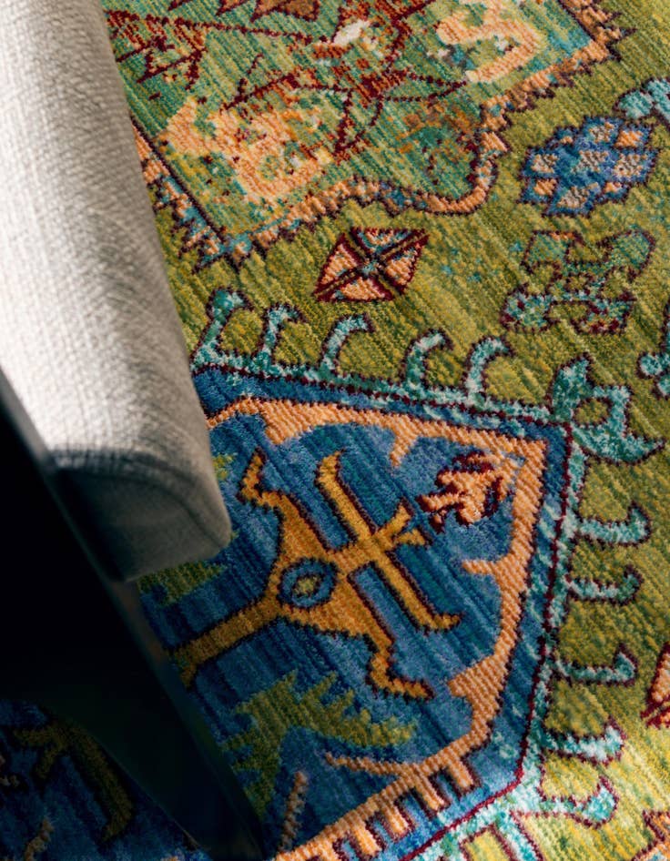 Detail image of 5' 3 x 5' 3 Aqua Round Rug