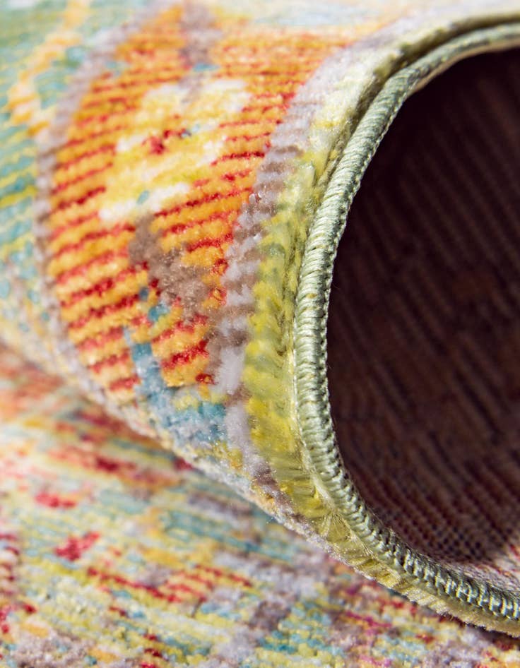 Detail image of 5' 3 x 5' 3 Aqua Round Rug