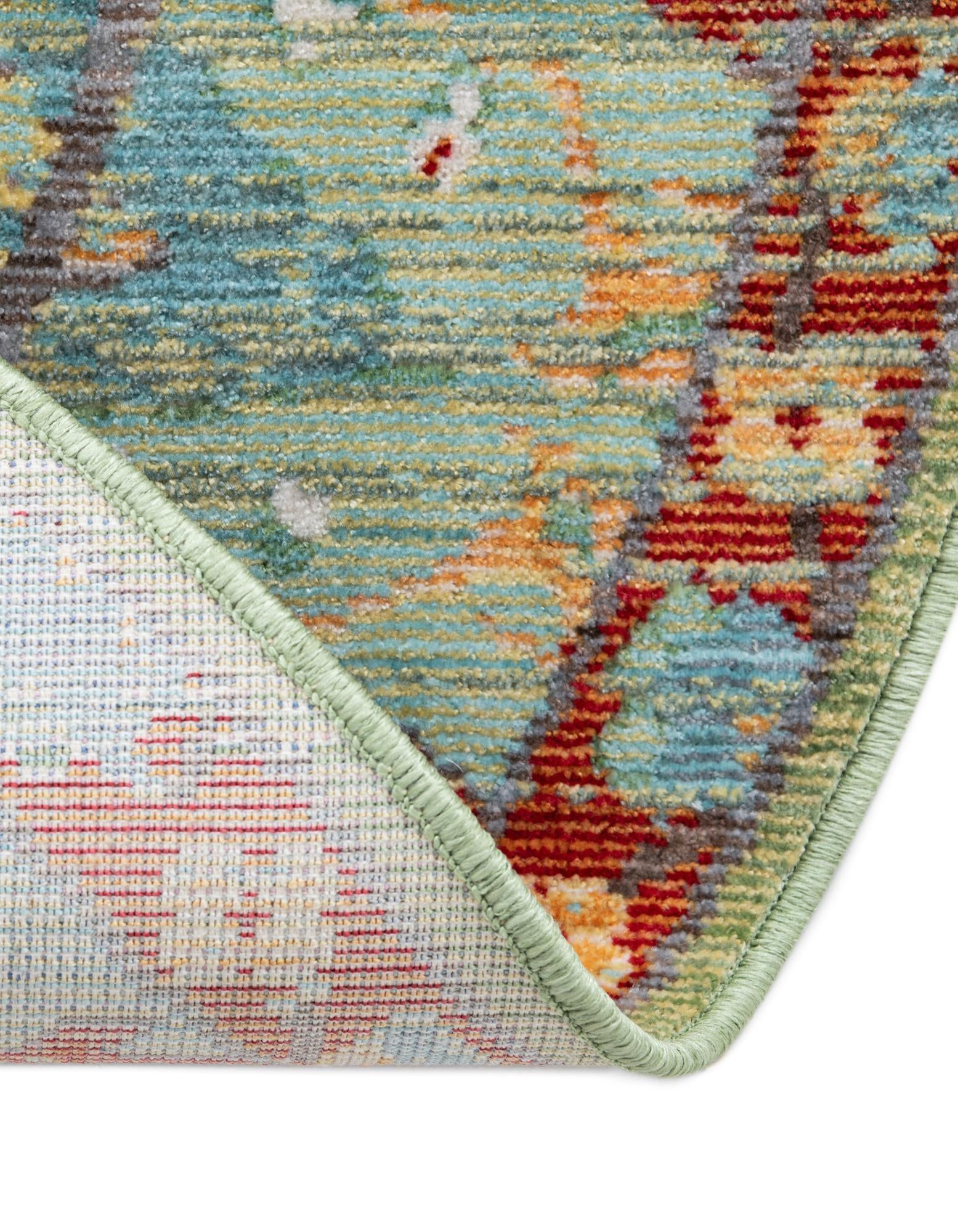 5' 3 x 5' 3 Aqua Round Rug