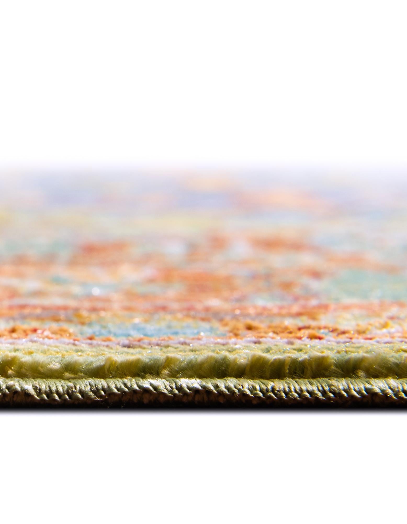 5' 3 x 5' 3 Aqua Round Rug