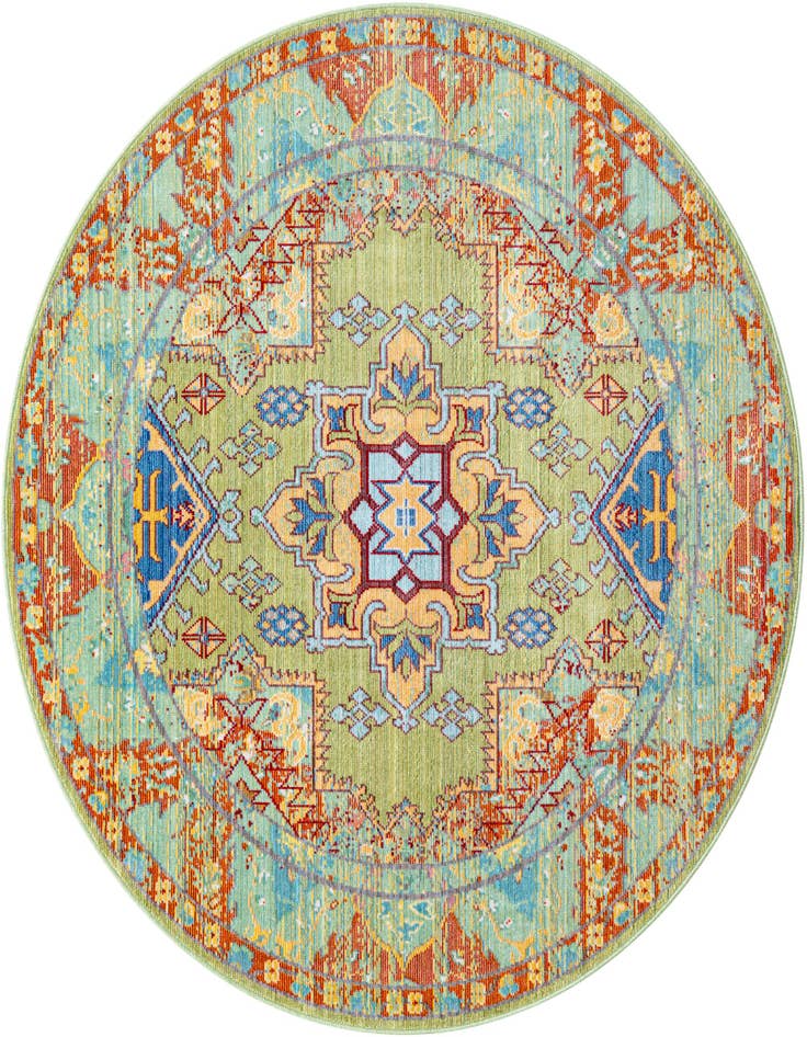Detail image of 5' 3 x 5' 3 Aqua Round Rug