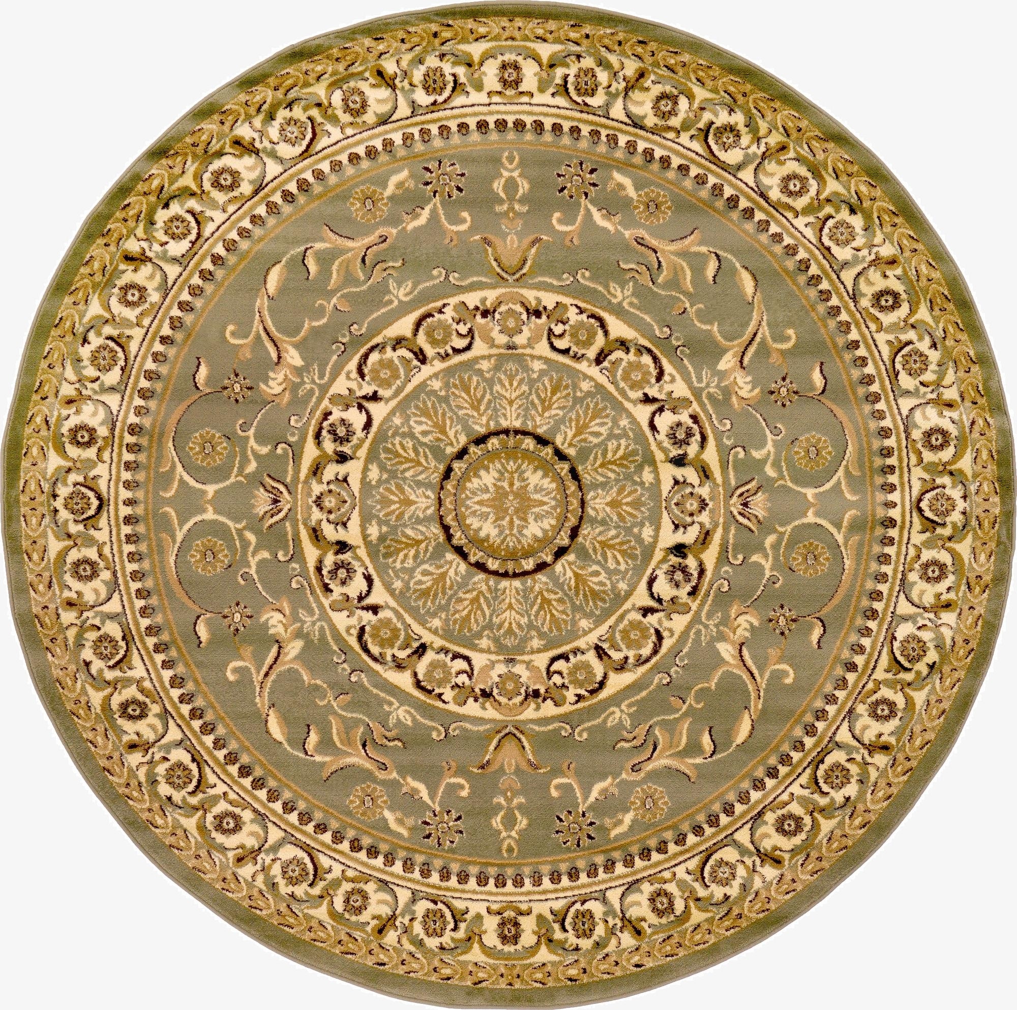 7' 10 x 7' 10 Classic Aubusson Round Rug