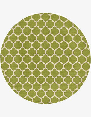 Light Green Lattice Round Rug