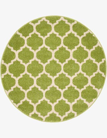 Light Green Lattice Round Rug