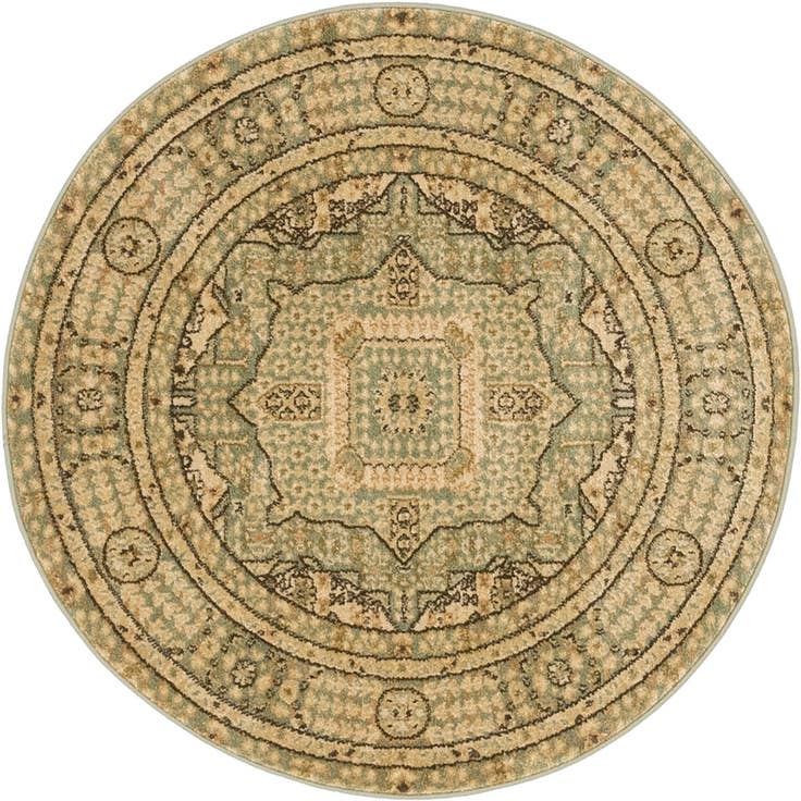 Detailfoto van 95cm x 95cm Mamluk Rond Vloerkleed