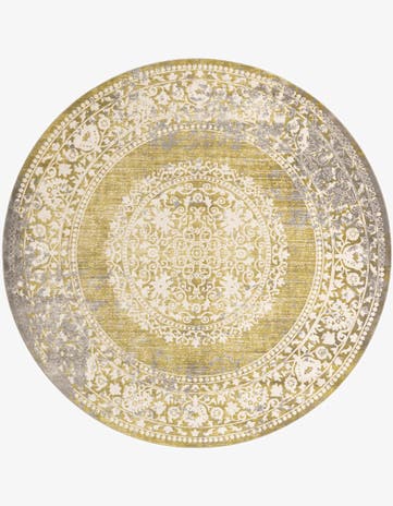 Light Green Modern Classical Round Rug