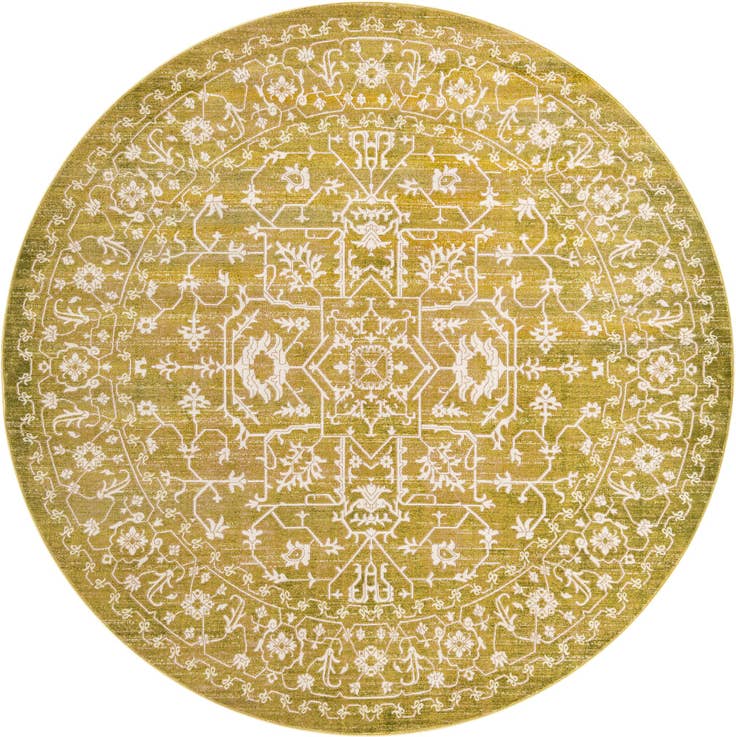 Detailfoto van 245cm x 245cm New Vintage Rond Vloerkleed