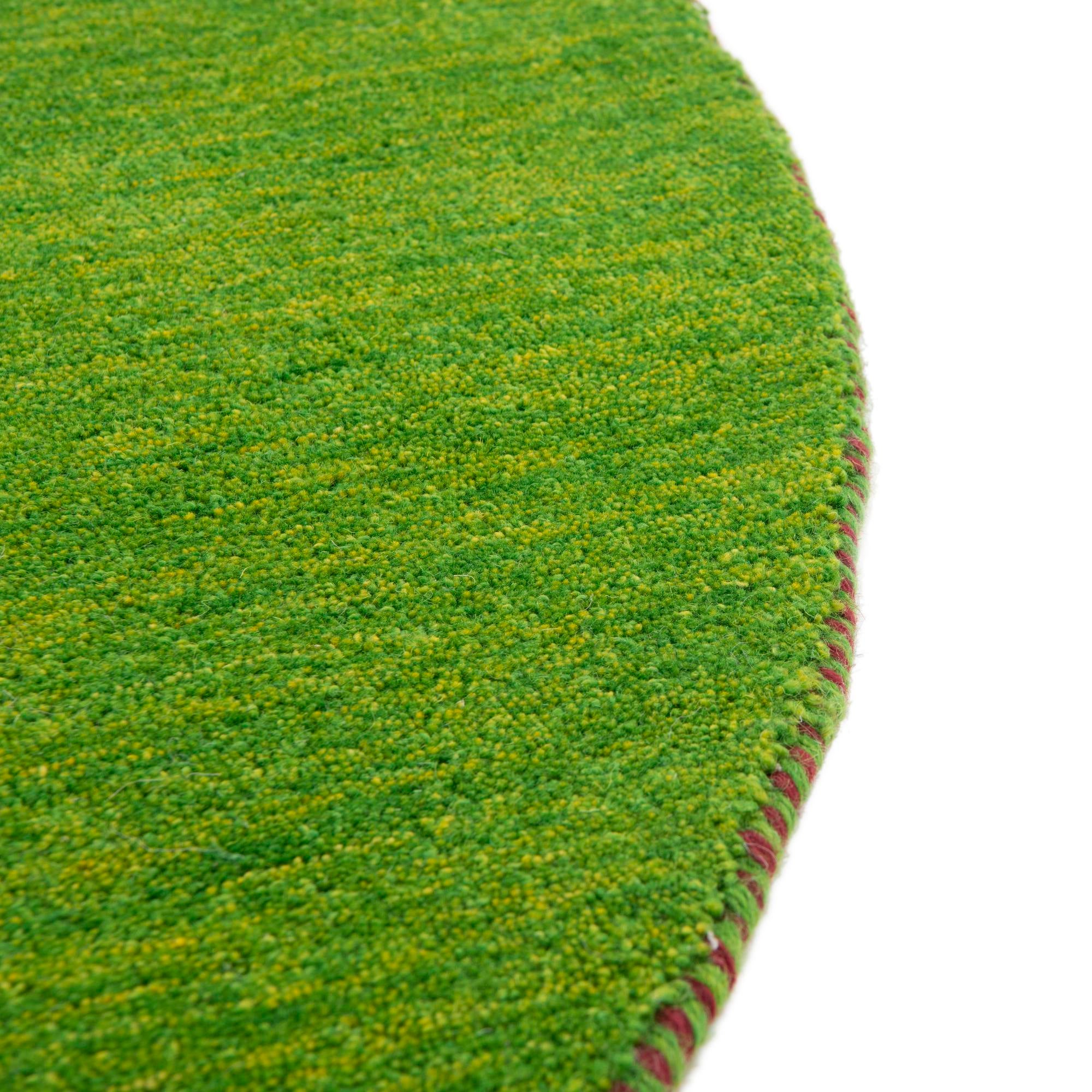9' 10 x 9' 10 Hand Knotted Solid Gabbeh Wool Round Rug