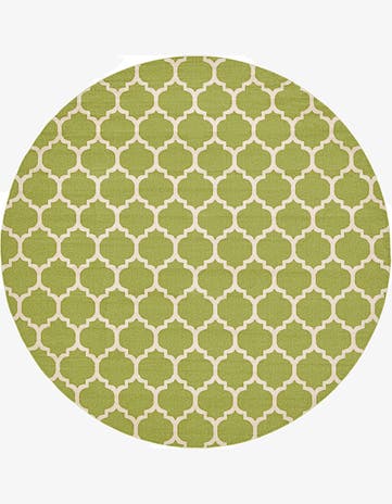 Light Green Trellis Round Rug