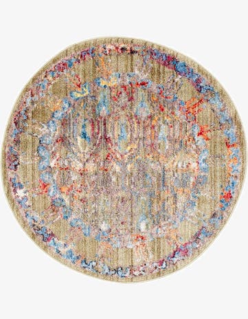 Light Green Williamsburg Round Rug