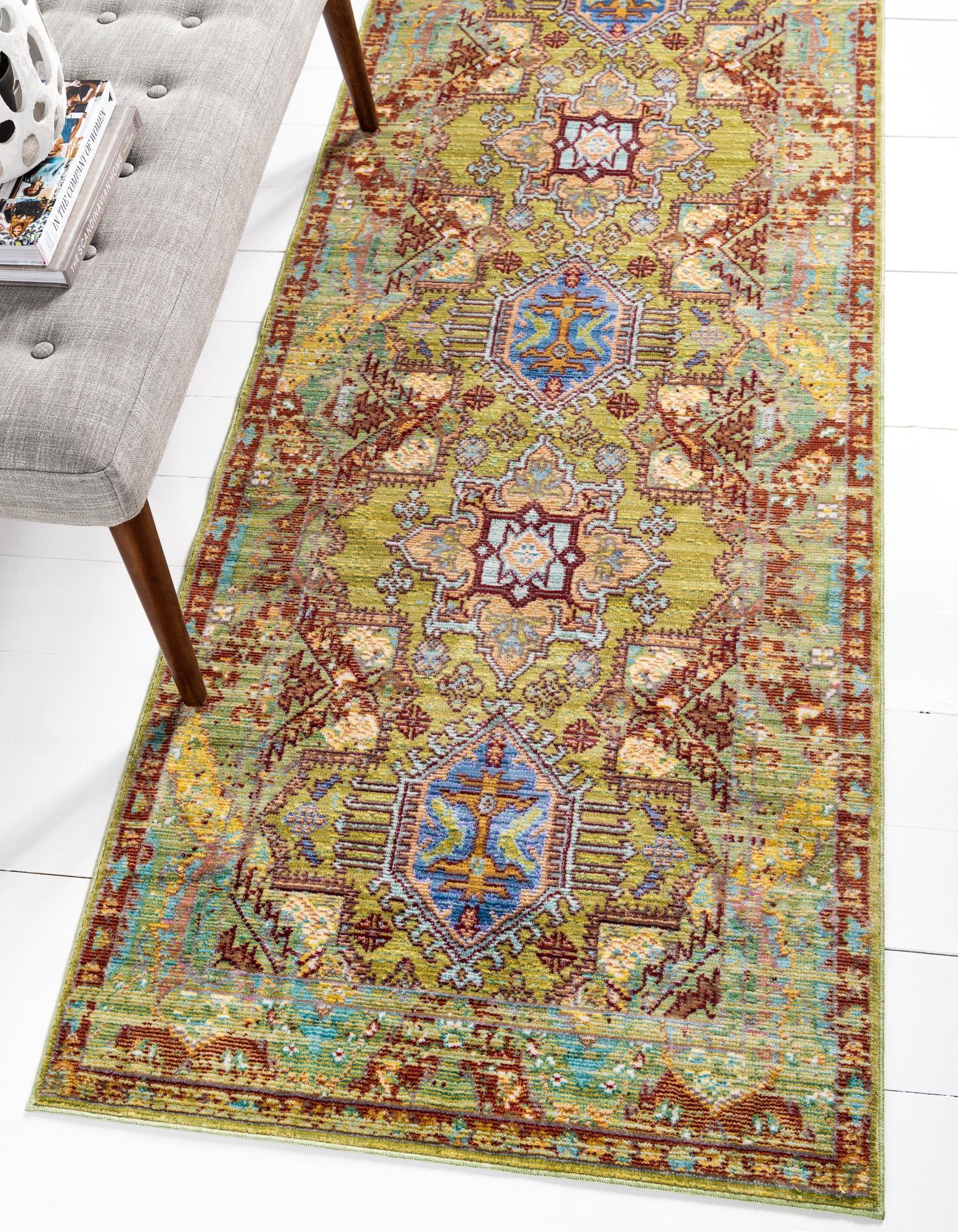 2' 7 x 9' 10 Aqua Runner Rug