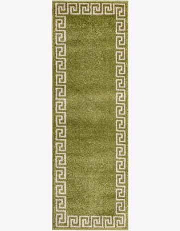 Light Green Greek Key Runner Rug