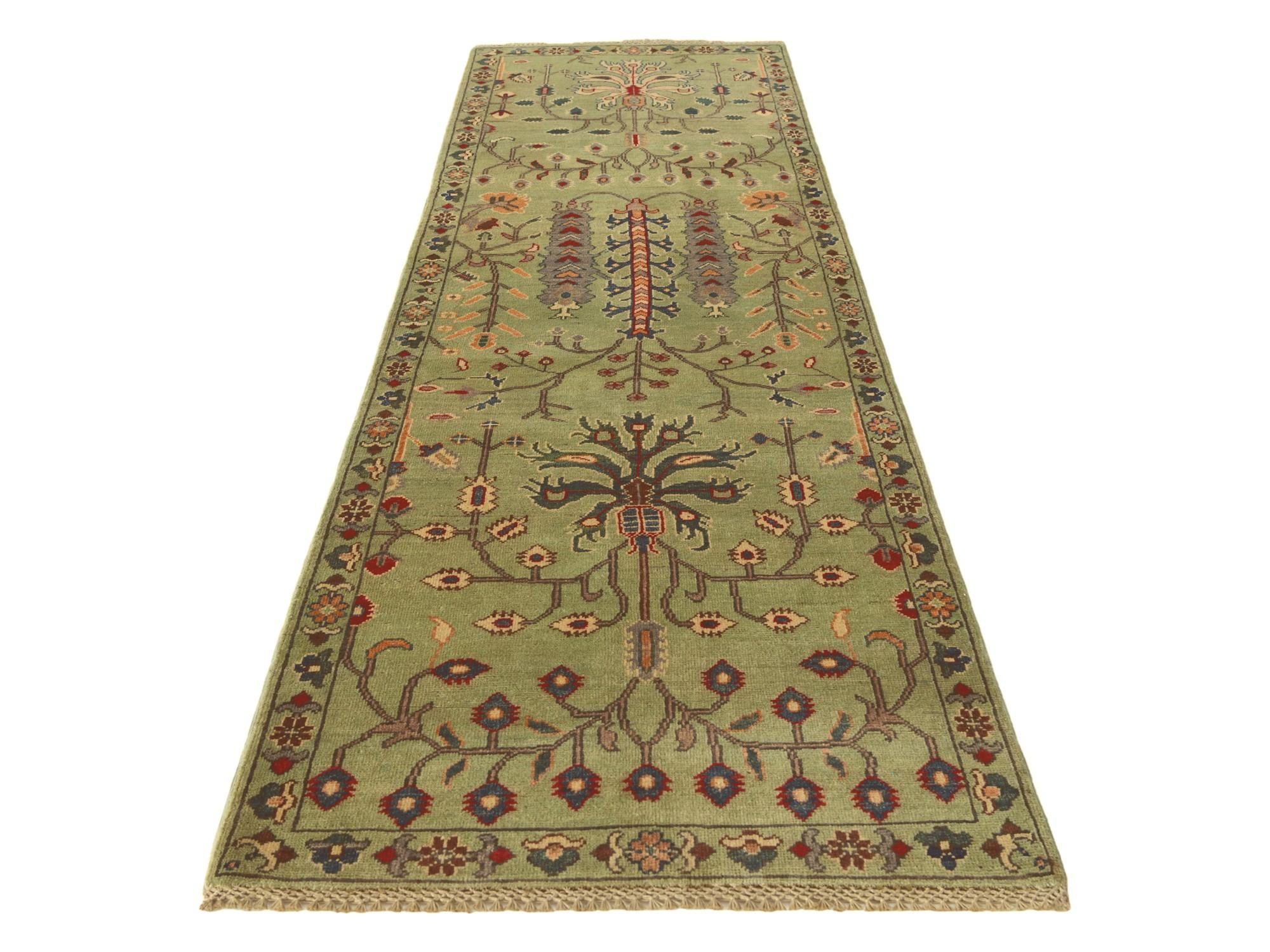 2' 9 x 9' 3 Hand Knotted Kazak Runner Rug