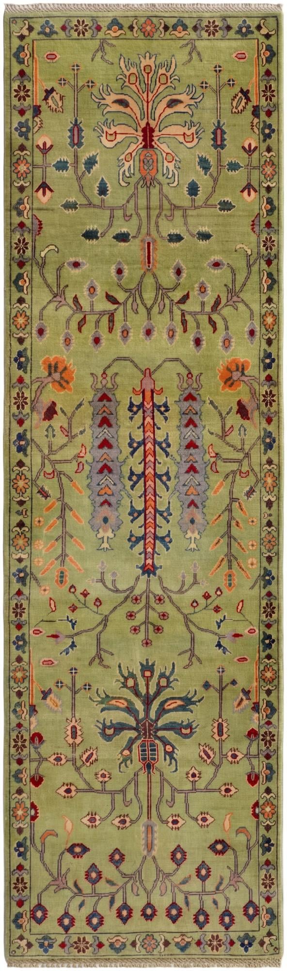 2' 9 x 9' 3 Hand Knotted Kazak Runner Rug