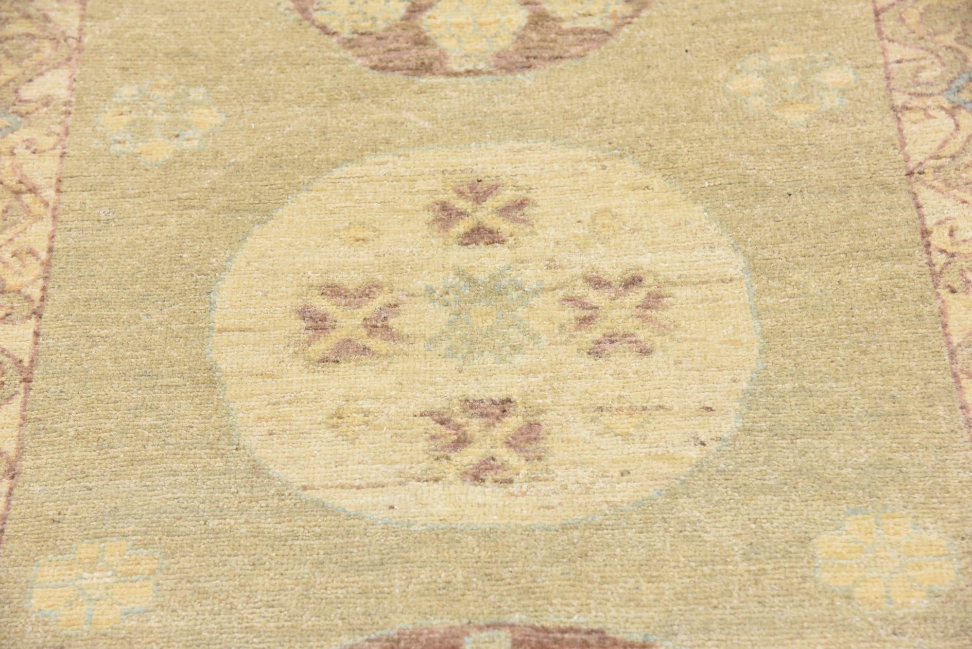 3' x 9' 4 Hand Knotted Khotan Ziegler Oriental Runner Rug
