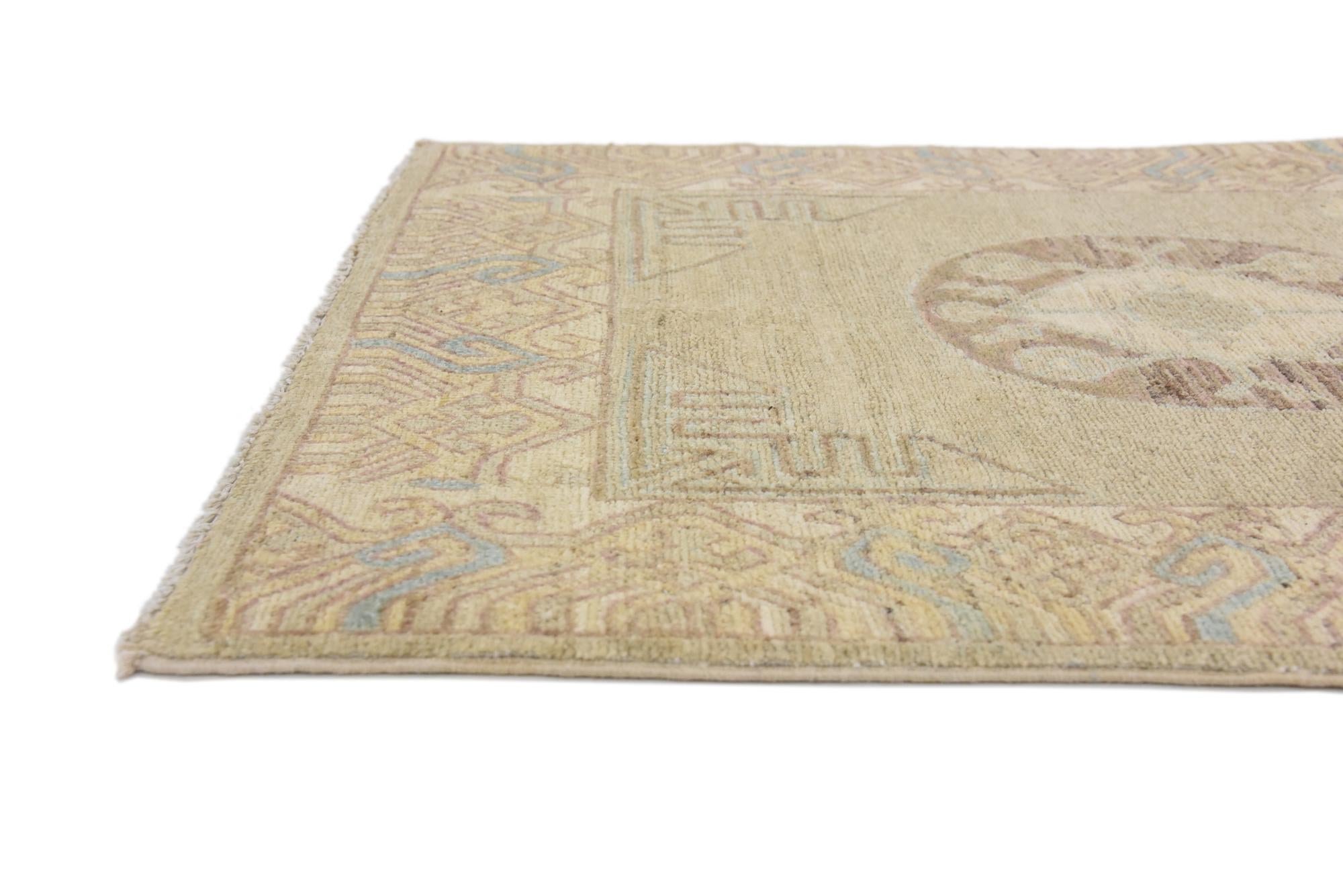 3' x 9' 4 Hand Knotted Khotan Ziegler Oriental Runner Rug