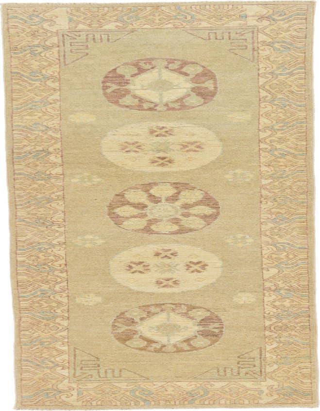 Detail image of 3' x 9' 4 Hand Knotted Khotan Ziegler Oriental Runner Rug