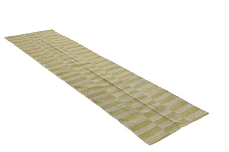 Detail image of 2' 6 x 9' 7 Hand Woven Kilim Modern Wool Runner Rug