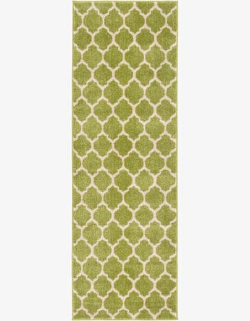 Light Green Lattice Runner Rug